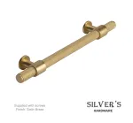 Harlington Premium Knurled Cabinet Handle 160mm - Satin Brass