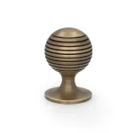 38mm Alexander and Wilks Caesar Cupboard Knob on Round Rose - Antique Brass