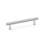 128mm Alexander and Wilks Crispin Knurled T-bar Cupboard Pull Handle - Polished Chrome