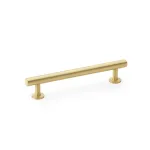 128mm Alexander and Wilks Round T-Bar Cupboard Pull Handle - Satin Brass