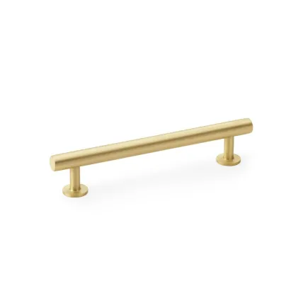 160mm Alexander and Wilks Round T-Bar Cupboard Pull Handle - Satin Brass