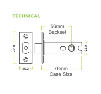 64mm Heavy Duty Tubular Deadbolt - Antique Brass