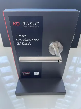 KD BASIC - Rhodos Lever on Rose Door Handles - Karcher Satin Stainless Steel