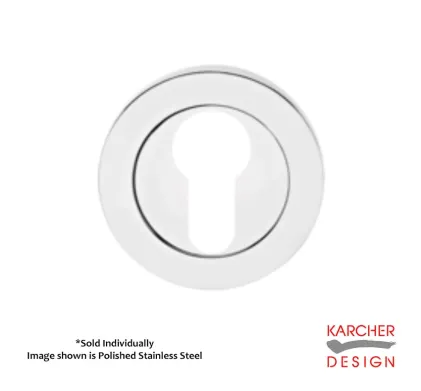 Euro escutcheon to suit Karcher Lever on Rose - Polished Stainless Steel