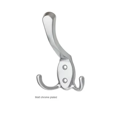 Triple Hat & Coat Hook - Satin Chrome