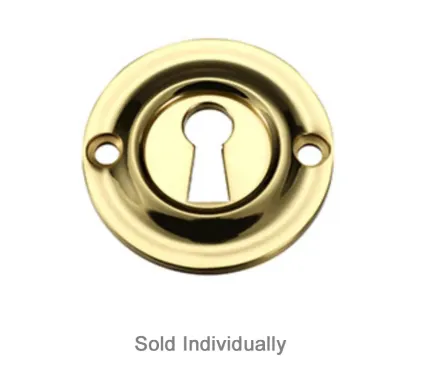 Fulton & Bray Keyhole Escutcheon Polished Brass