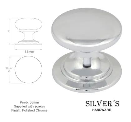 38mm Rioghal Cabinet door knob Polished Chrome