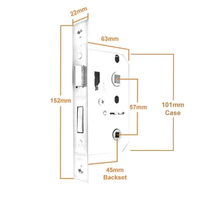 Basta Bathroom Lock 63mm (2 &frac12;") Black