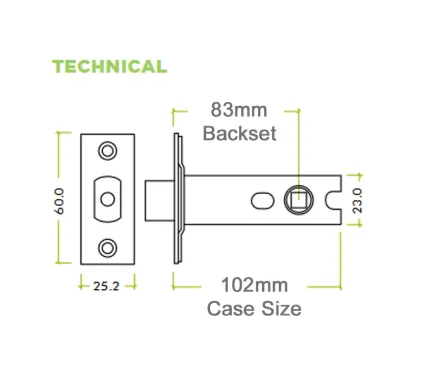 102mm Heavy Duty Tubular Deadbolt - Matt Black