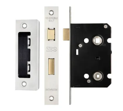 65mm (2&frac12;") Contract Bathroom Lock Satin Stainless Steel