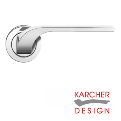 Las Vegas Lever on Rose Door Handles - Karcher Polished Stainless Steel