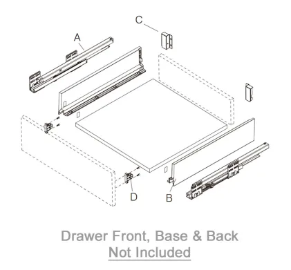 CEMUX H Box Drawer Sides, 84mm Height, 500mm Depth