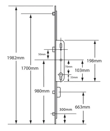 GU/Ferco 2 Roller Multipoint Lock *Separate-Deadbolt*