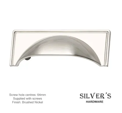 Rioghal 64mm C/C Cabinet Drawer Pull Brushed Nickel