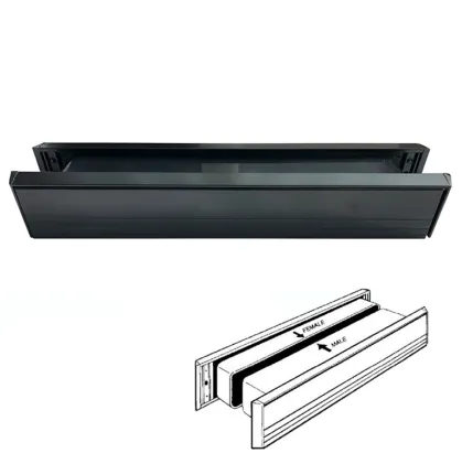 Slim Aluminium Letterplate 315 X 52mm Black Aluminium