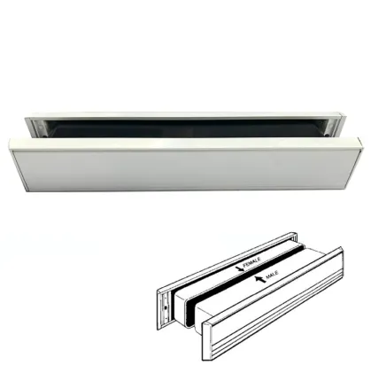 Slim Aluminium Letterplate 315 X 52mm White Aluminium