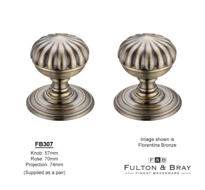 Fulton & Bray Flower Knobs Concealed Rose - FB