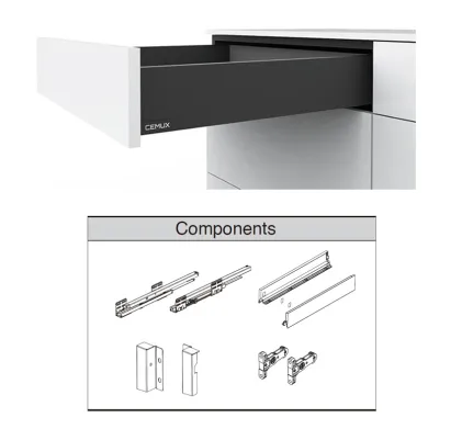 CEMUX H Box Drawer Sides, 84mm Height, 500mm Depth