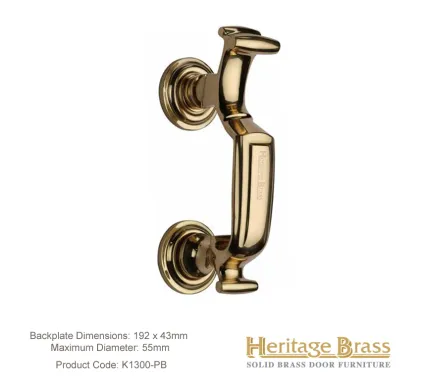 Heritage Brass Doctors Knocker Polished Brass