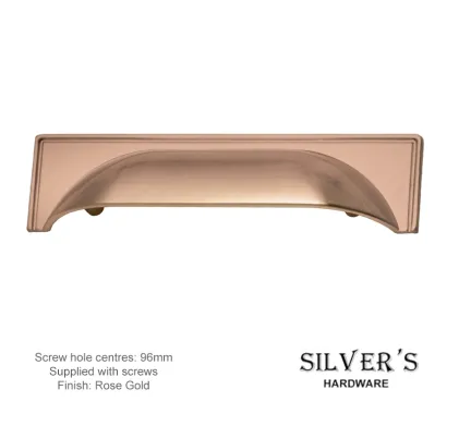 Rioghal 96mm C/C Cabinet Drawer Pull Rose Gold