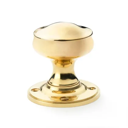 Alexander and Wilks Harris Mortice Door Knob - Unlacquered Brass