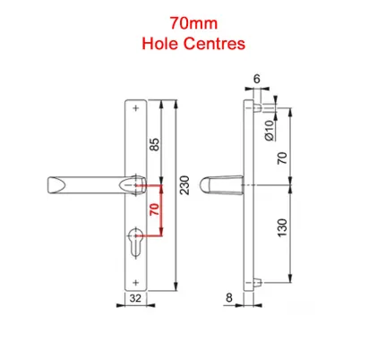 Hoppe Frankfurt Black-Aluminium Handles 70mm PZ