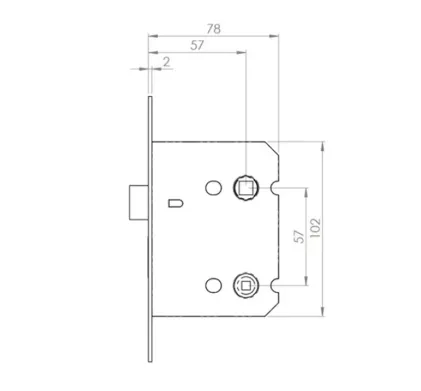 76mm (3") Residential Bathroom Lock - Matt Black