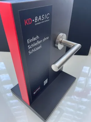 KD BASIC - Rhodos Lever on Rose Door Handles - Karcher Titanium Grey