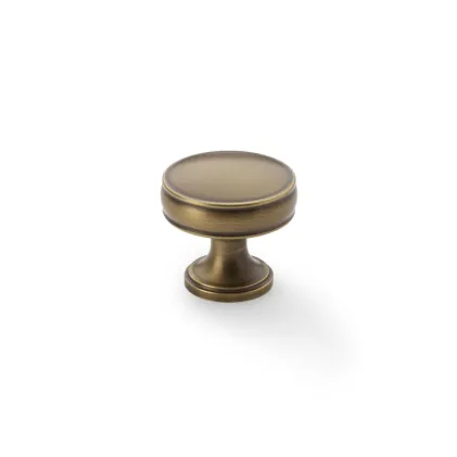 32mm Alexander and Wilks Lynd Cupboard Knob - Antique Brass