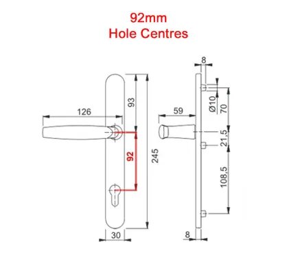 Hoppe Atlanta 3-Hole Aluminium-Black Handles 92mm PZ