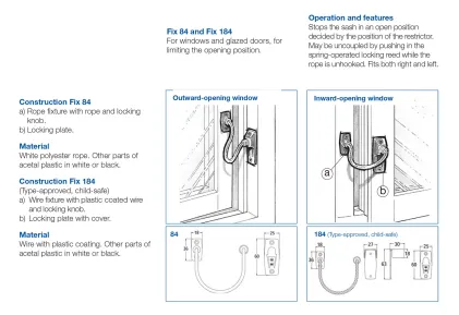 ASSA ABLOY Chord restrictor Non-Locking - Black