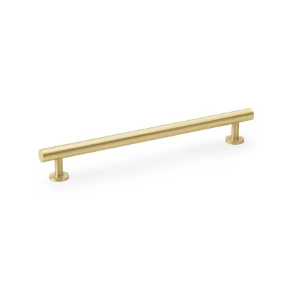 192mm Alexander and Wilks Round T-Bar Cupboard Pull Handle - Satin Brass