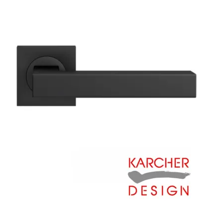 Seattle Lever on Rose Door Handles - Karcher Cosmos Black