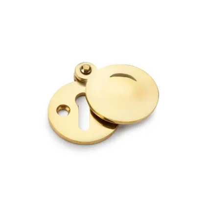 Alexander and Wilks Round Escutcheon with Harris Design Cover - Unlacquered Brass