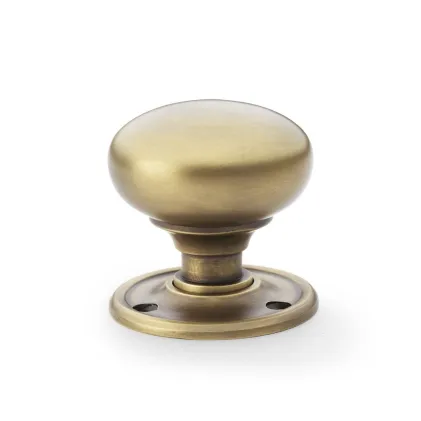 51mm Alexander and Wilks Kershaw Mortice Door Knob - Antique Brass