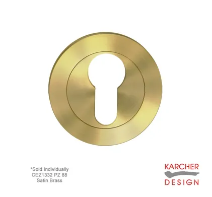 Euro escutcheon to suit Karcher Lever on Rose Satin Brass